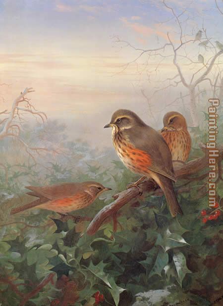 Out in the Cold painting - Archibald Thorburn Out in the Cold art painting